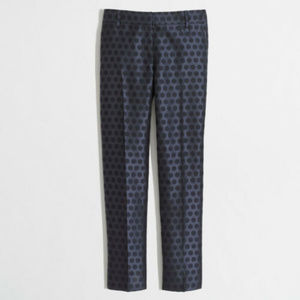 J Crew Blue Skimmer Pant Polka Dot Navy Size 2